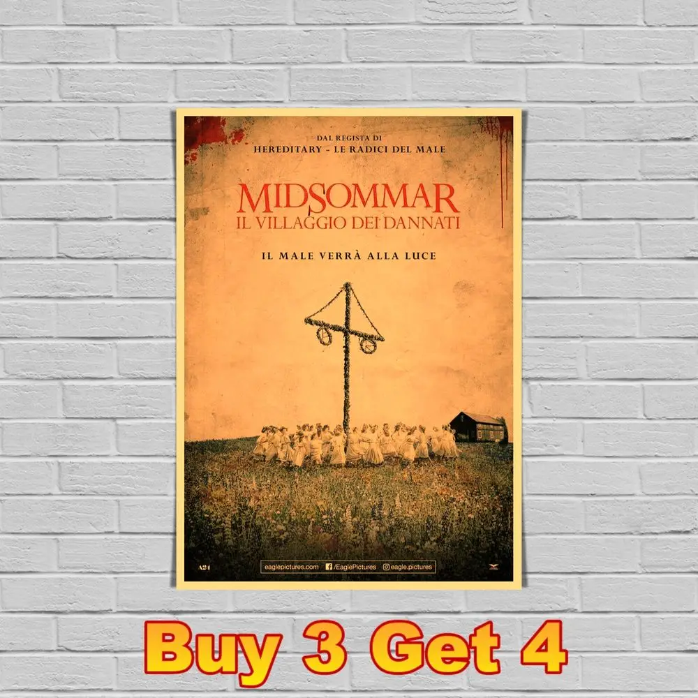 Постеры из фильмов Midsommar постеры крафт-бумаги винтажный постер для дома комнаты