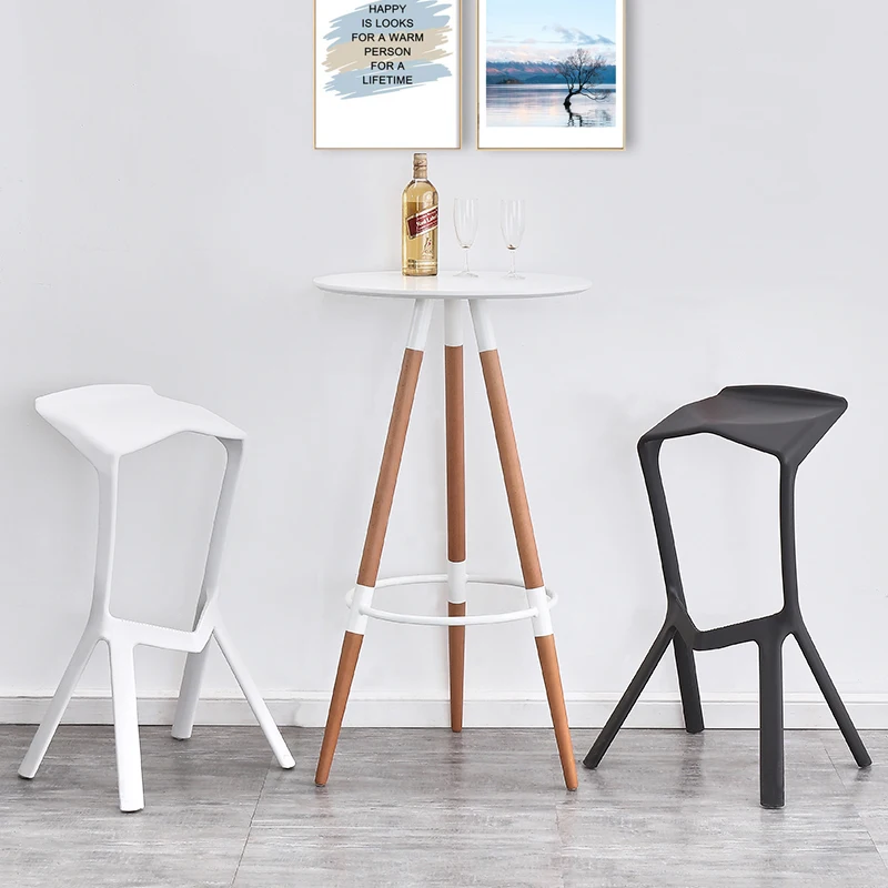 Скандинавский креативный пластиковый высокий стул с акулой горлышком обеденные