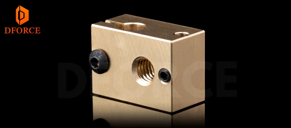 DFORCE 1 шт. медный нагревательный прибор блок для E3D copper hotend для 3D принтера высокая температура для закаленной стали V6 сопла