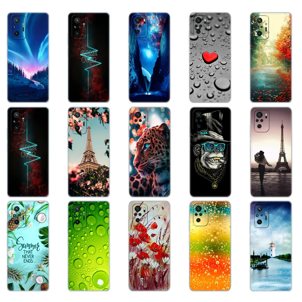 For Xiaomi Redmi Note 10 4G 5G Case Silicon Soft Tpu For Redmi Note 10 Pro Global  Phone Cover redmi Note 10S Bumper Etui Funda