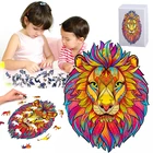 Деревянные головоломки сделай сам для детей, медведь, тигр, жираф, животные, 3d головоломки для взрослых и детей, лучшие рождественские подарки Монтессори