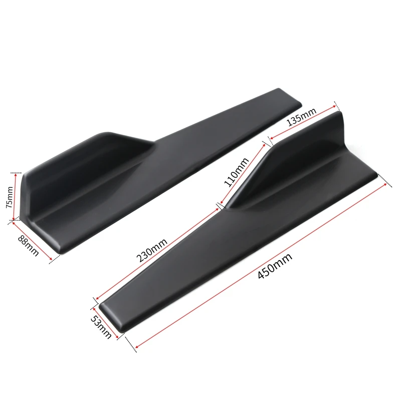 2 шт. универсальные 45 см автомобильные широкие боковые юбки для разветвителей