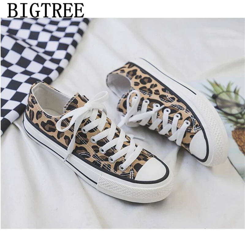 Высокие кроссовки Женская повседневная обувь полотняная леопардовые ботинки