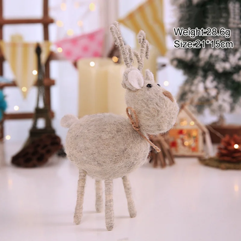 Милый шерстяной войлок ручной работы олень кукла уникальные рождественские
