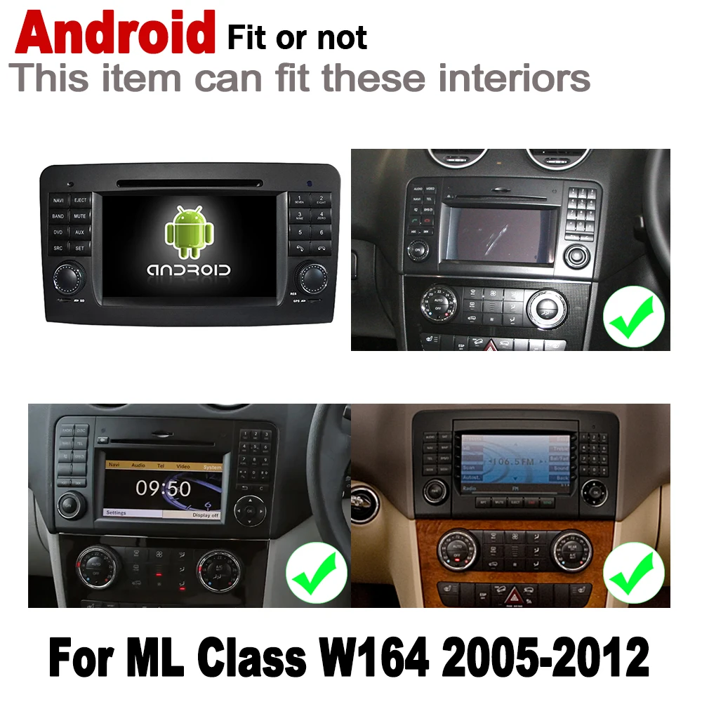 Автомобильный мультимедийный плеер 2 Din для Mercedes Benz ML Class W164 2005 ~ 2012 NTG Android радио GPS