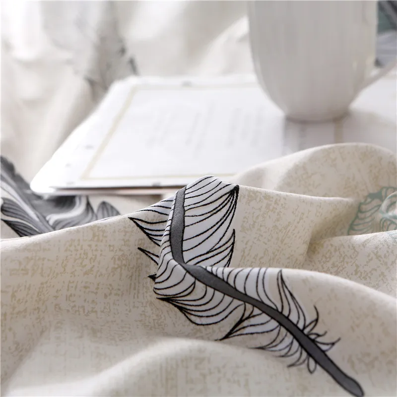 Комплект постельного белья с перьями в скандинавском стиле плоский лист