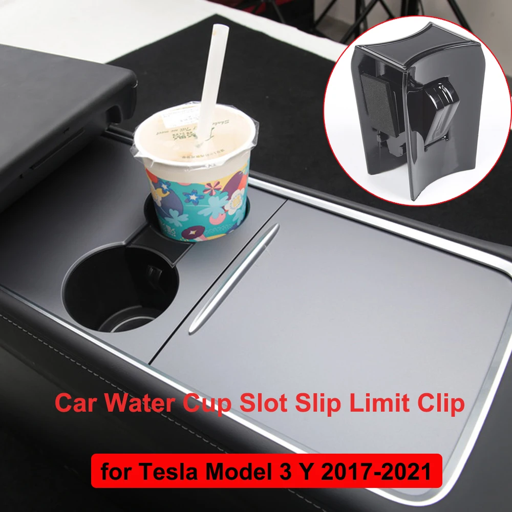 

Console Water Cup Slot Slip for Tesla Model 3 Y 2021 Limit Clip Center ABS Cup Holder Limiter Automobile Model3 Car Accessories