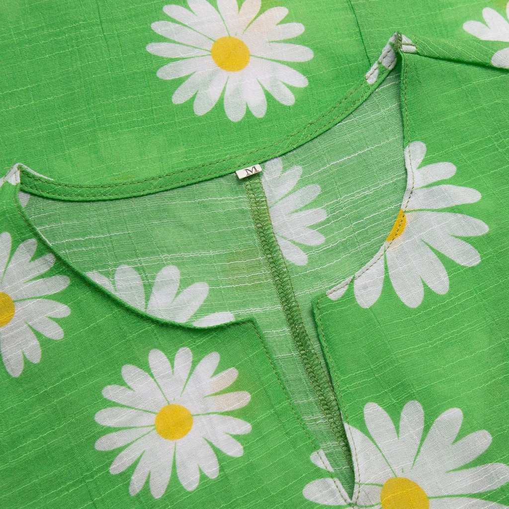 Длинное платье с цветочным принтом размера плюс модная Маргаритка женское