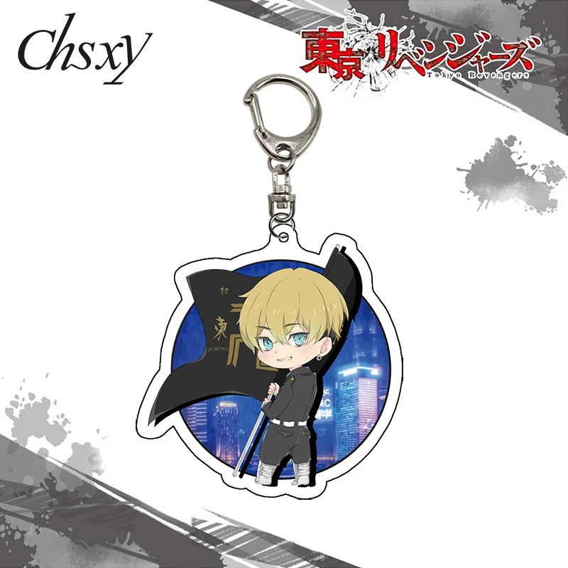 

Tokyo Revengers Anime Acrylic Keychain Hanagaki Takemichi Sano Manjirou Figures Art Photo Pattern Key Ring Bag Car Pendant Gifts