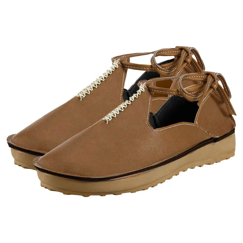 LOULUEN Sandals Fashion Women Summer Lace-Up Sneaker Breathable Casual Shoes Peas Single Shoes Plus Size 35- 43 Drop#0709 - Цвет: BW