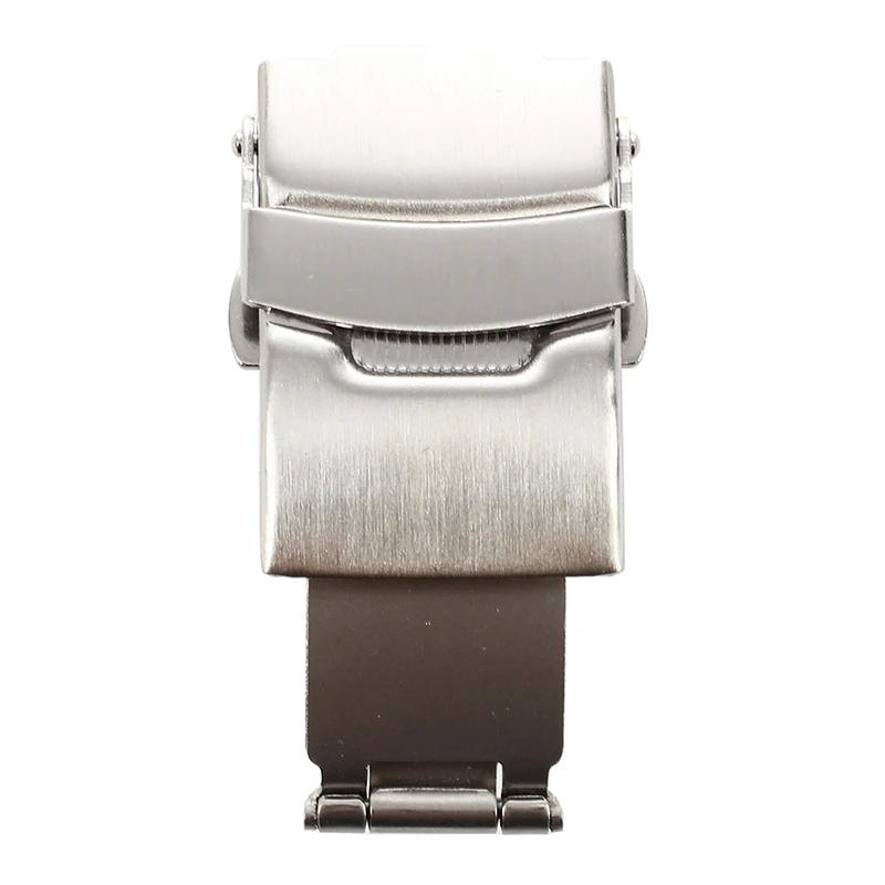 

Clasp safety folding silver polished stainless steel for watch band 18mm