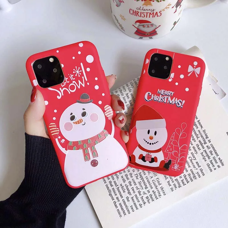 

Merry Christmas Snowflake Elk Phone Case For iPhone 12 minni Happy New Years For Apple 12 Pro Max