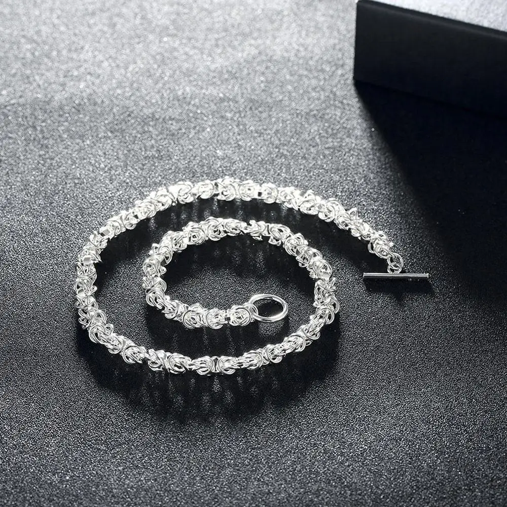 

Trendy 925 Sterling Silver Chain Clavicle Chain Choker Necklace for Women Fine Jewelry Simple Fashion Necklace