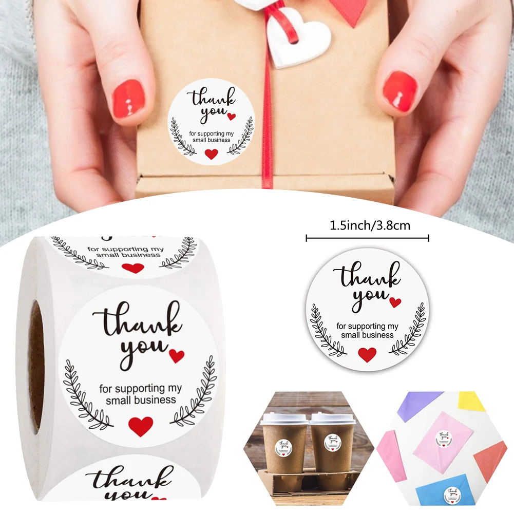 

1.5 Inch Thank You Stickers,Thank You Label Sticker,Round Olive Branch Thank You Sticker Roll,Holiday Gift Thank You Sticker