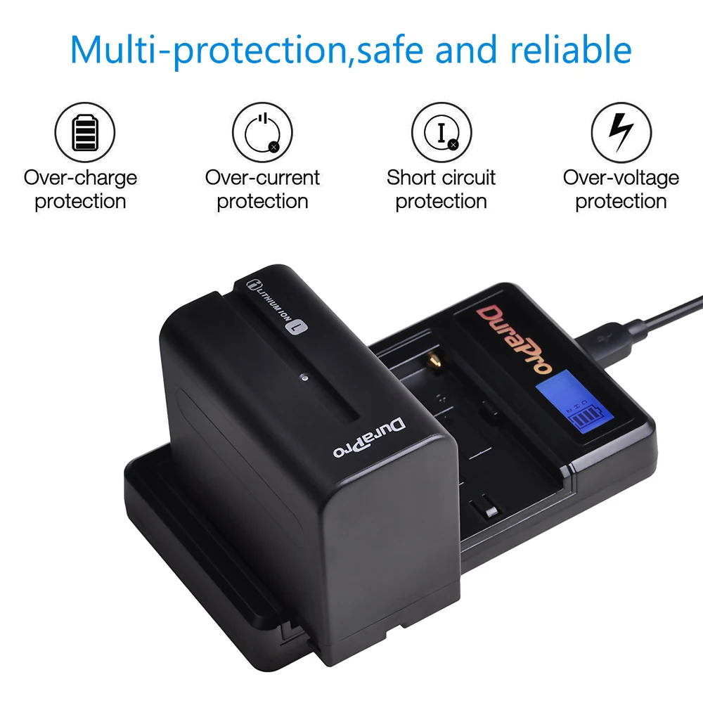 Комплект из 2 предметов 7200 мА/ч, NP-F960 NP F970 Камера Батарея+ ЖК-дисплей USB Зарядное устройство для sony NP-F550 F770 F750 F960 FM500H FM70 QM91D QM71D HVR-V1J