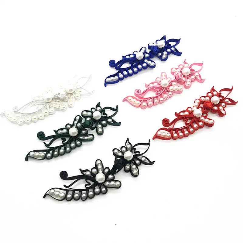 1 пара жемчужных бусин пуговица в виде китайского узла Цветочная Пряжка Cheongsam Tang