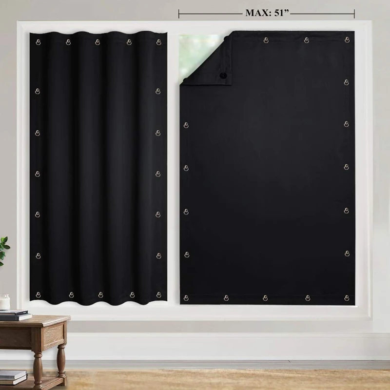 

Temporary Blackout Blind Curtain For Window Adjustable Sucker Shade Drape Portable For Living Room Home Window Door For Balcony