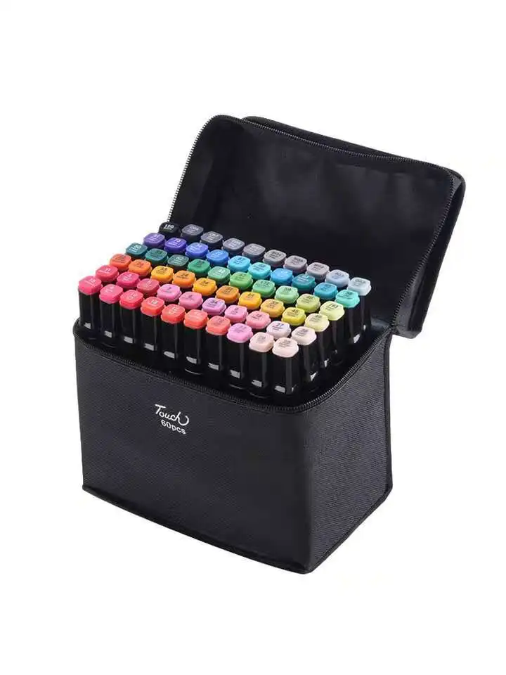

24/30/36/48/60/80 color marker Touch marker oil based alcohol double head marker student colored pen set