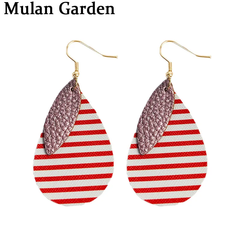 

M&G Zebra-print PU Leather Earrings for Women Leather Leaf Water Drop Earrings Fashion Jewelry Female Gifts Hot Sale Wholesale
