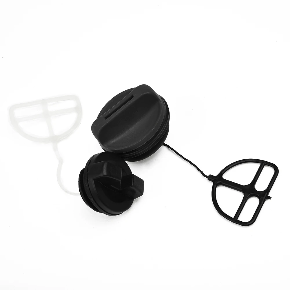 

For Husqvarna T435 Fuel cap Oil Black 350 345 340 346 5372815-02 Plastic 2pcs