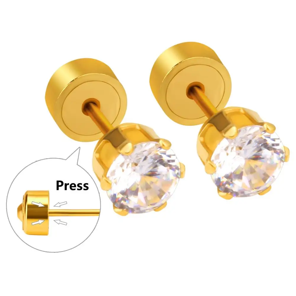 Серьги гвоздики LUXUSTEEL za 2020 антиаллергенные Круглые 3/4/5 мм|colorful stud earings|fashion earringsstud
