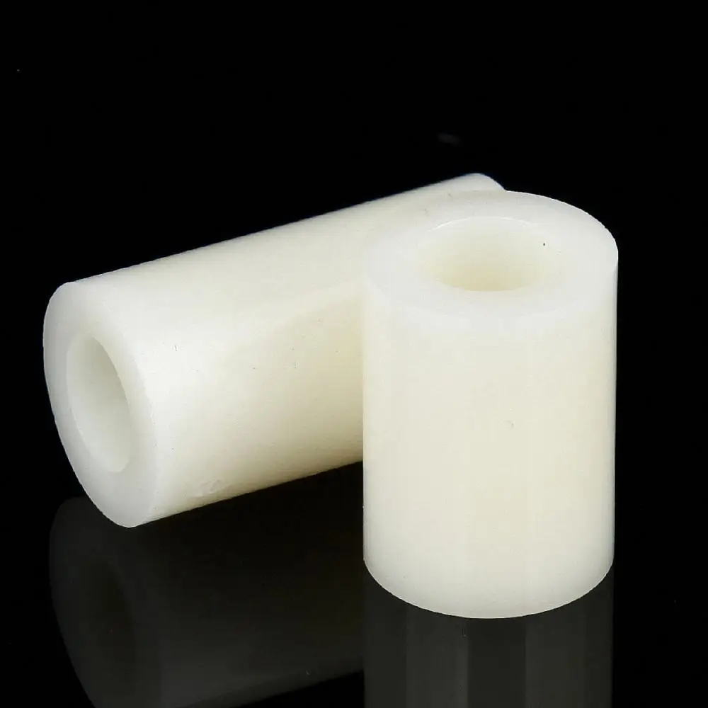 

50PCS M3 M4 M5 M6 White Nylon Non-Threaded Spacer Washer ABS Round Hollow Standoff Round Washer OD7mm-14mm PCB Board Screw Bolt