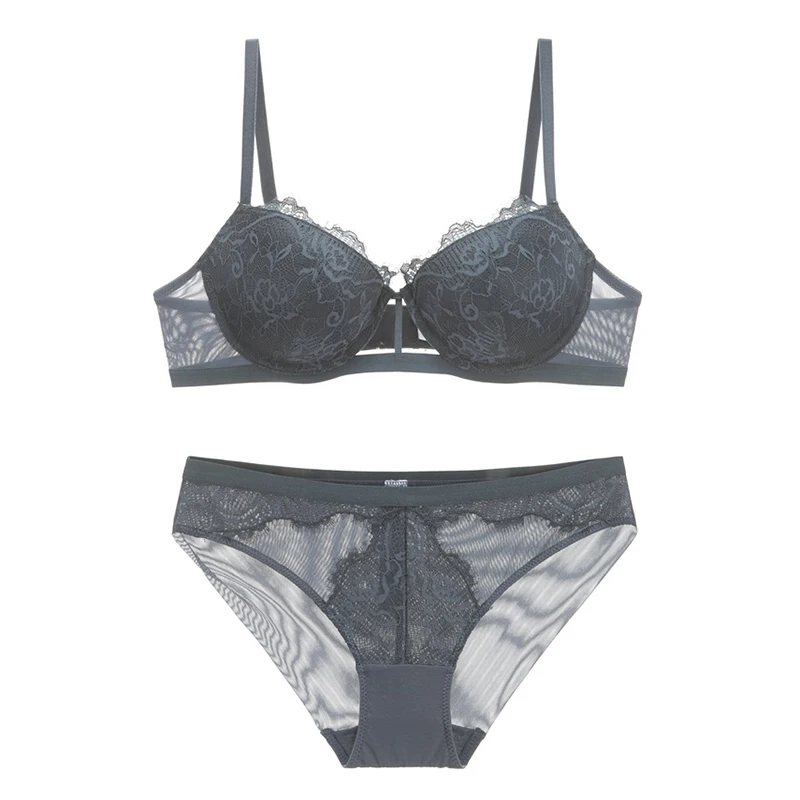 Новинка 2020 сексуальный кружевной бюстгальтер пуш ап с вырезами и трусики женское