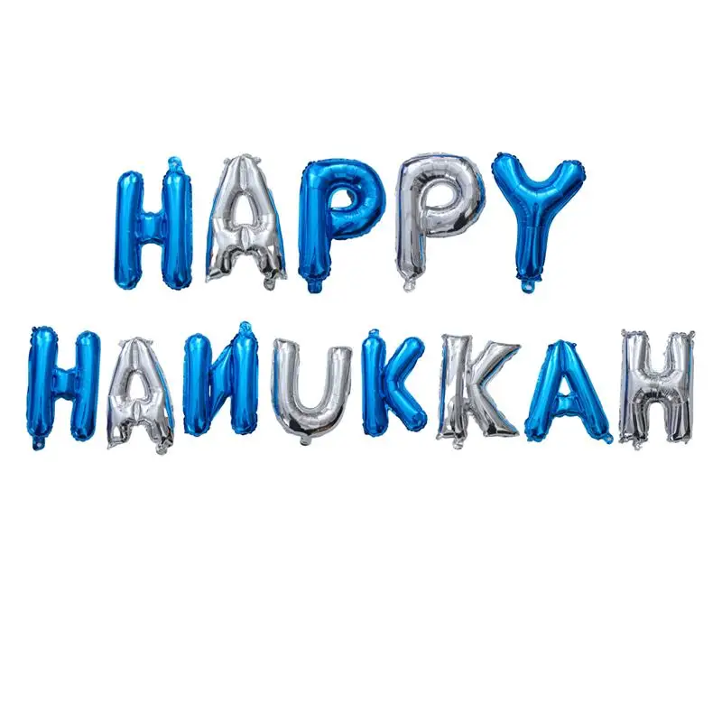 1 Набор воздушных шаров 16 дюймов счастливый Ханука письмо Алюминий Фольга