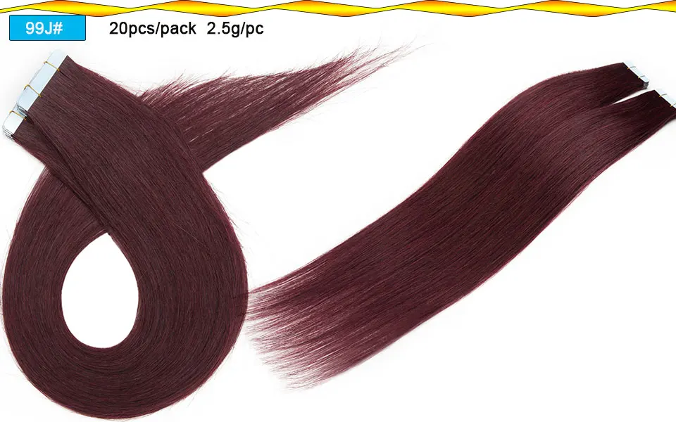SEGO1"-24" 2,5 г/шт. 10/20 шт. волосы на Клейкой Ленте имитирующей кожу волосы, прямые, лента(с чешуйками в одном направлении), опт, не Волосы remy двусторонний скотч волосы для увеличения объема