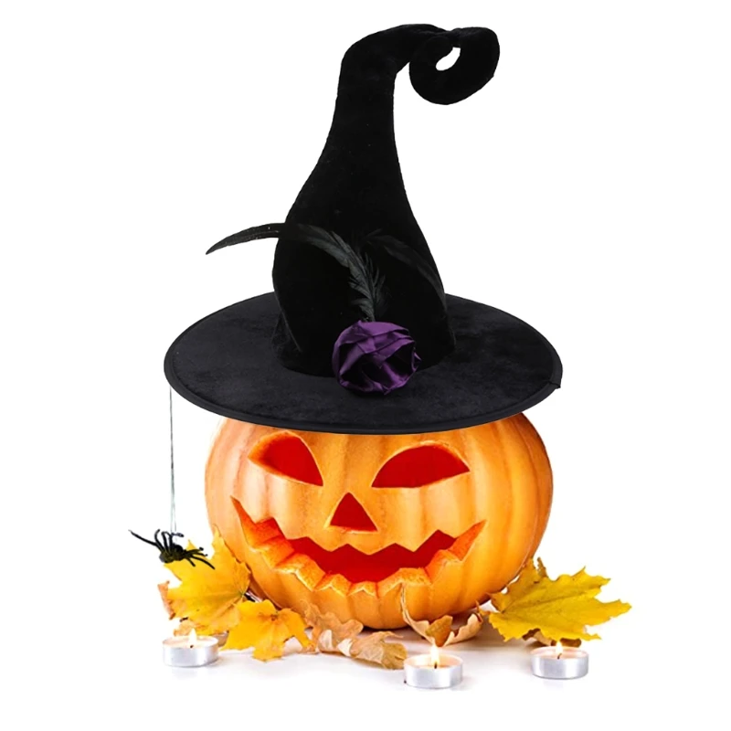 

Черная шляпа ведьмы, волшебник, костюм на Хэллоуин вечерние головной убор, дьявол, кепка, реквизит для косплея, декоративные аксессуары для ...
