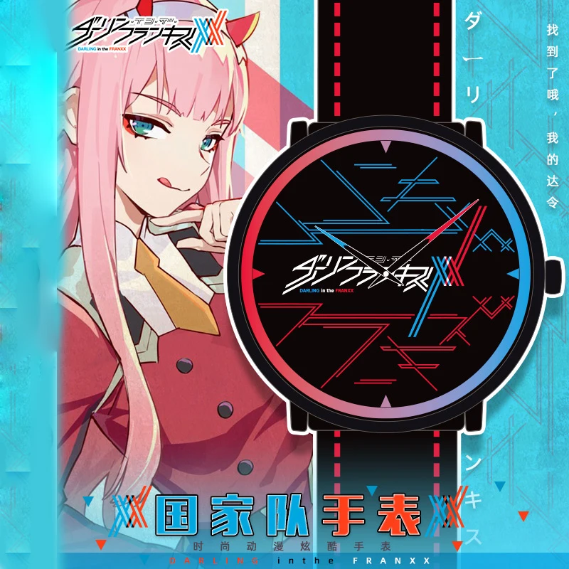Аниме DARLING in the FRANXX Zero Two 02 Косплей водонепроницаемые часы наручные кожаные модные
