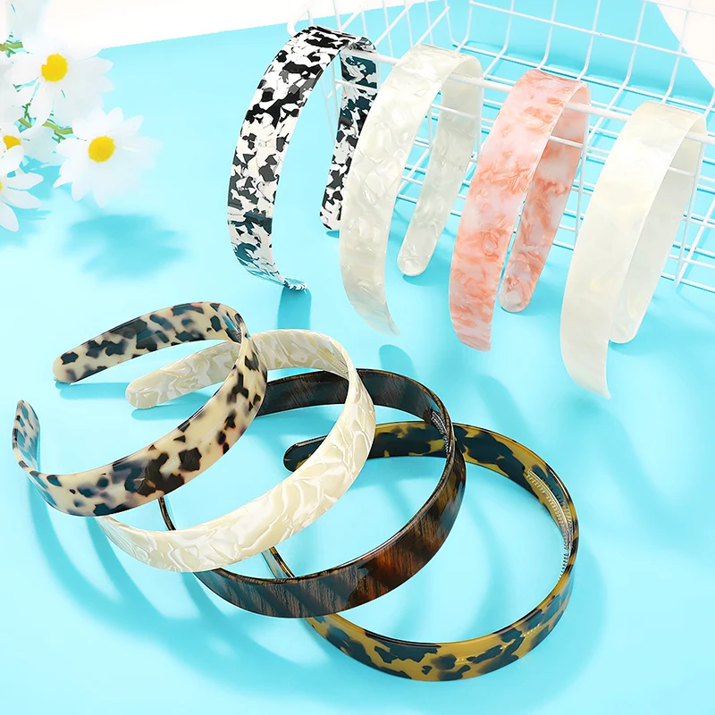 Ободок для волос Ацетатный Женский широкая повязка на голову с черепаховым