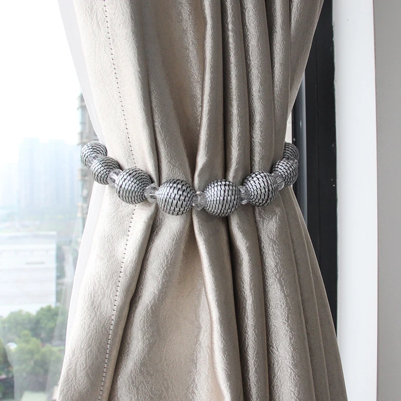 

1Pc Pearl Curtain Tieback Home Decorative Accessory Multicolour Bead Curtains Holdback Buckle Rope Tie Back Curtain Holder Strap