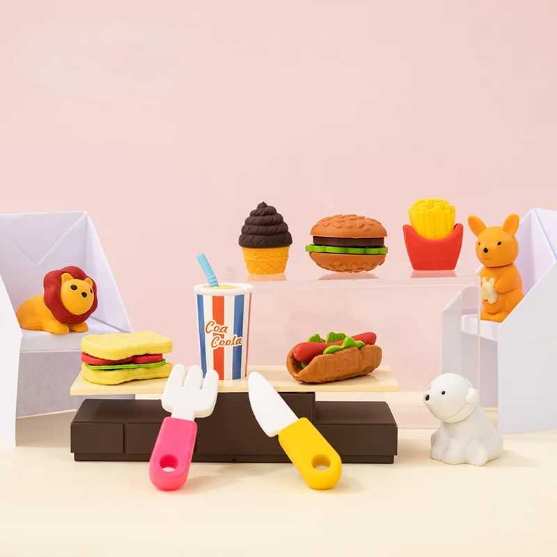 6 шт./компл. оригинальный ластик в сборе для фаст-фуда гамбургер жареная курица
