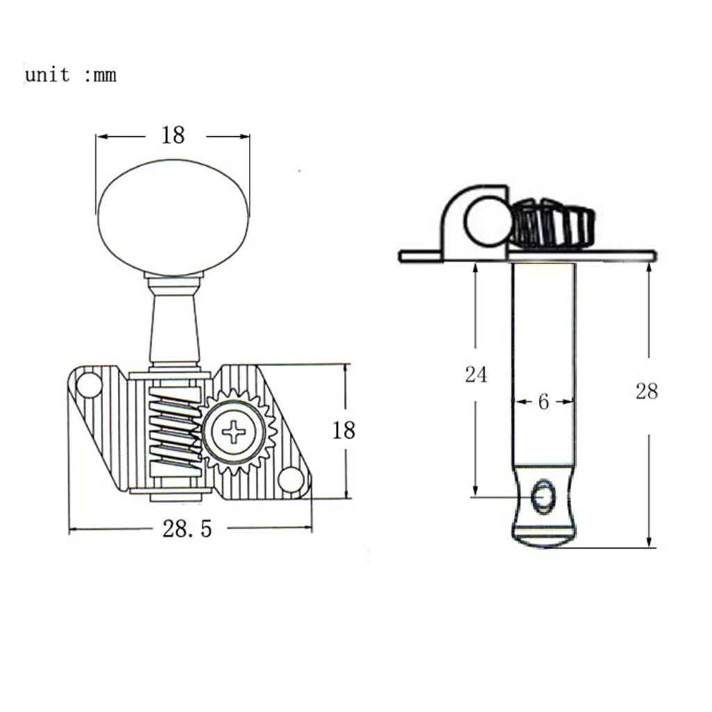 Колышки для настройки правой и левой гитары 6 шт. открытые головки станка