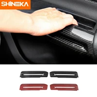 shineka auto carbon fiber interior door armrest decoration cover stickers for ford mustang 2015 2016 2017 2018 car accessories