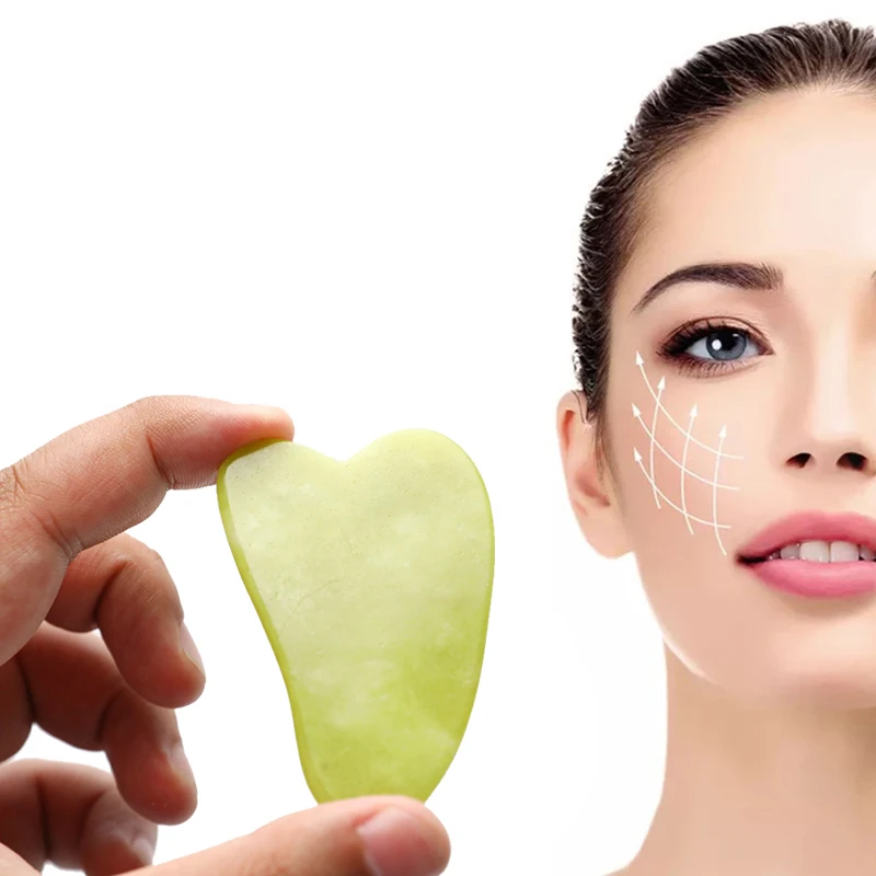 

Green Natural Jade Stone Gua sha Massage Tool for face SPA Therapy GuaSha Massager gouache Stone Antistress Body Scraping Board