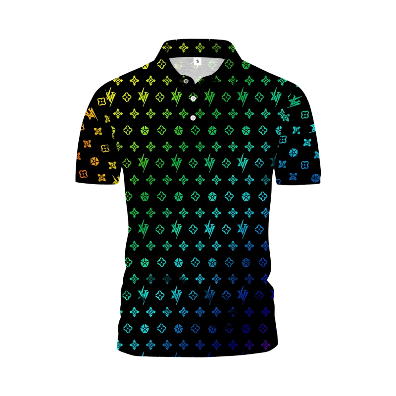 Рубашка-поло Мужская Новая летняя брендовая с отложным воротником