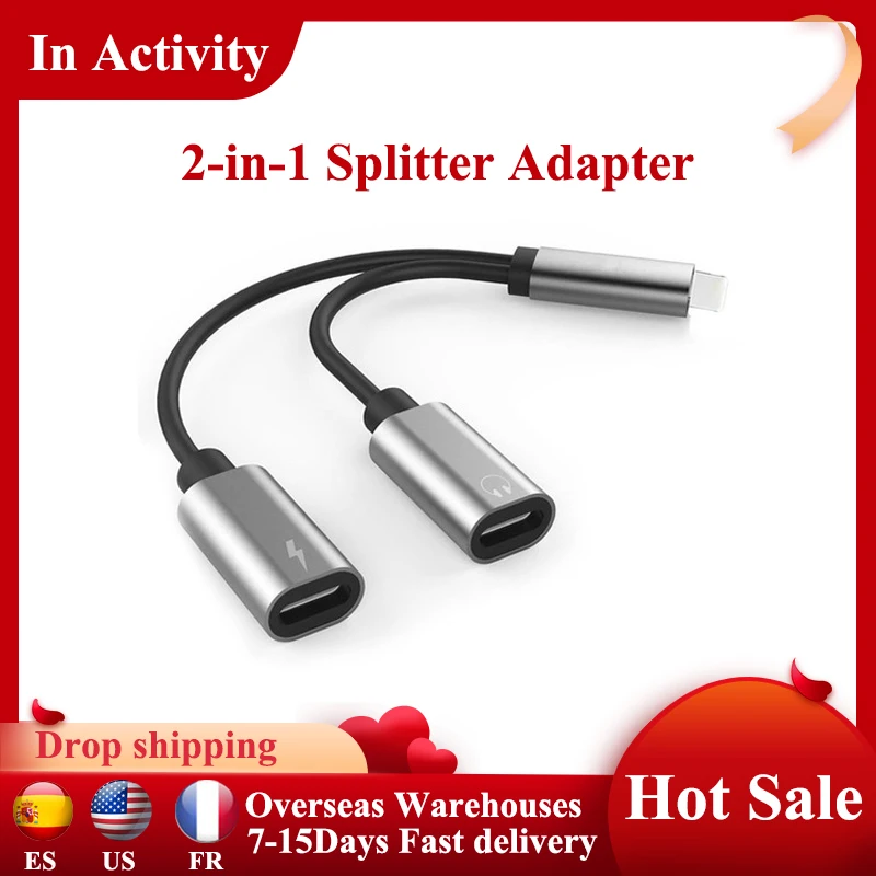 

2-in-1 Splitter Adapter for iPhone 11 X/8/8 Plus/7/7 Plus Dual Headphone Audio & Charge Adapter Cable Mobile Phone Accessories