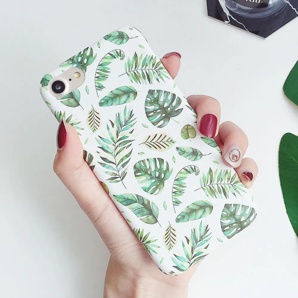 L-FADNUT чехол для iPhone 7 Xr X Xs Max 8 6 S Plus тонкий милый лист матовый жесткий ПК бампер