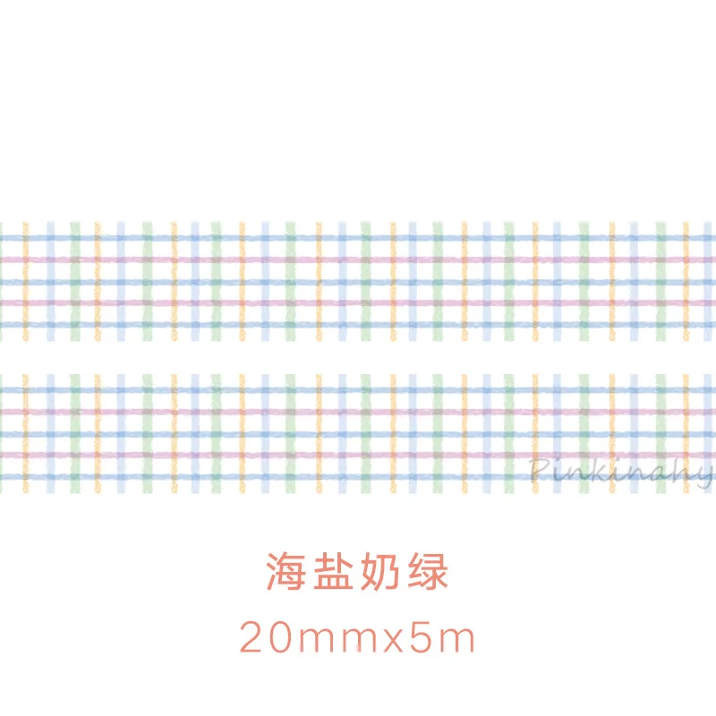 Candy Color Grid Masking Tape Bullet Journal Washi Tape Decorative Tape DIY Scrapbooking Sticker Label Stationery - Цвет: 3