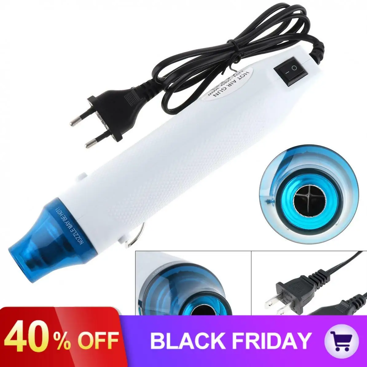 110 В/220 В 300 Вт сделай сам с помощью теплового пистолета Горячий воздух Электрический инструмент с термоусадочной пластиковой поверхностью для нагрева DIY Аксессуары Вилка Европа/США