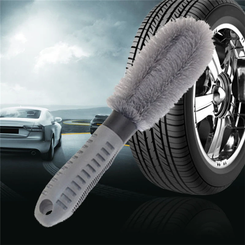 

1PC Car Auto Spoke Truck Motorcycle Alloy Wheel Brush Tire Rim Hub Clean Plastic Coated Wire Wash Washing Cleaning Tool