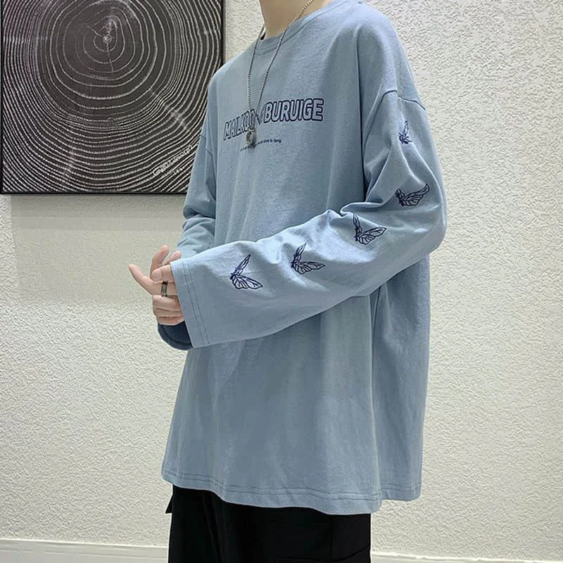 

T-shirt Men And Women Autumn Students Korean Style Loose Wild Hong Kong Style Tops Trendy Compassionate 2021 Fashion Clothing