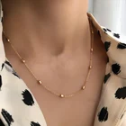Ожерелье-чокер из бисера для женщин, модное корейское маленькое ожерелье из золотистых нитей с бусинами, цепочка из звеньев для женщин, Подарочная бижутерия, 2021