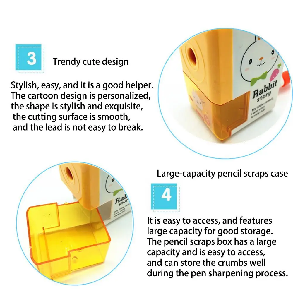 Мультяшная точилка для карандашей с рукояткой детская карандаша ручная