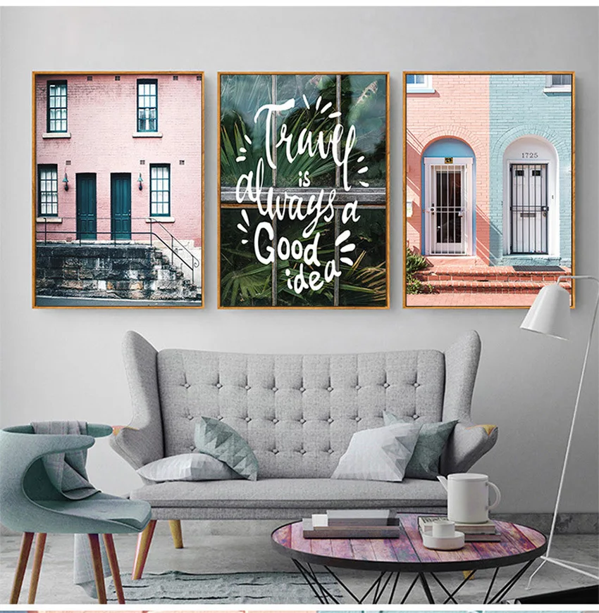 1 шт. настенная Картина на холсте в скандинавском стиле|Рисование и каллиграфия| |