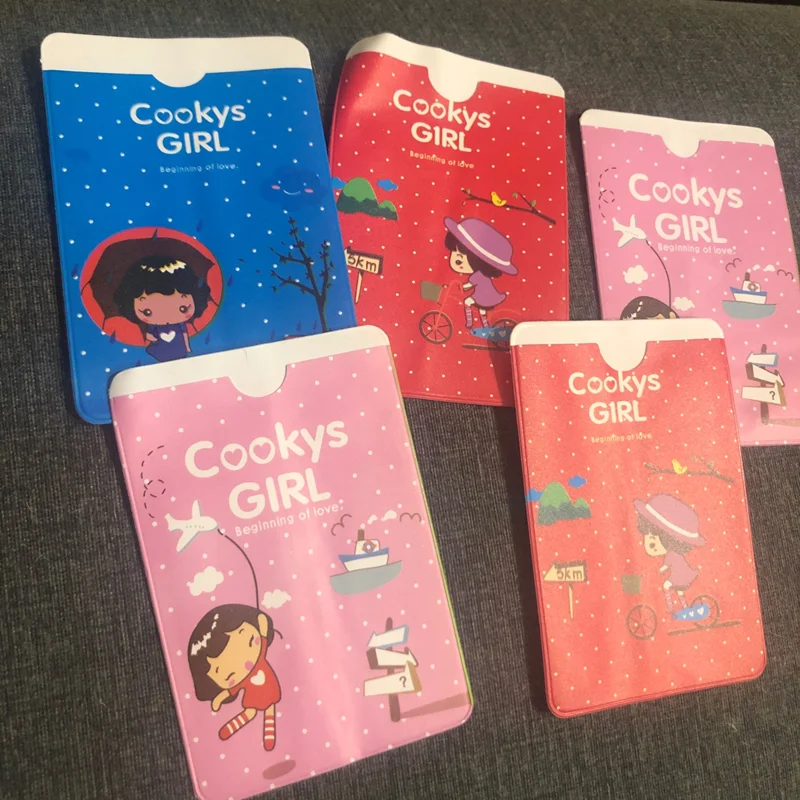 

5pcs PVC Cute Business Card Holder Case Wallet Card Holder Student Bus Card Gift Office Supplies