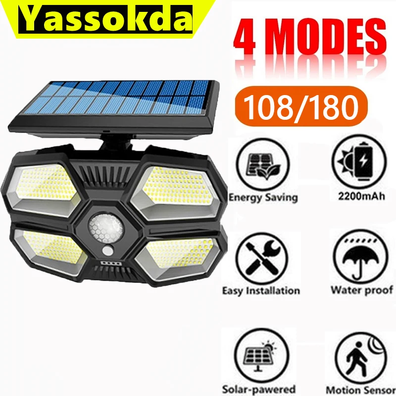 

Solar Wall Lamp Outdoor PIR Motion Sensor IP65 SunLight Garden Decor LED Lights Courtyard Street Lamp Spotlight