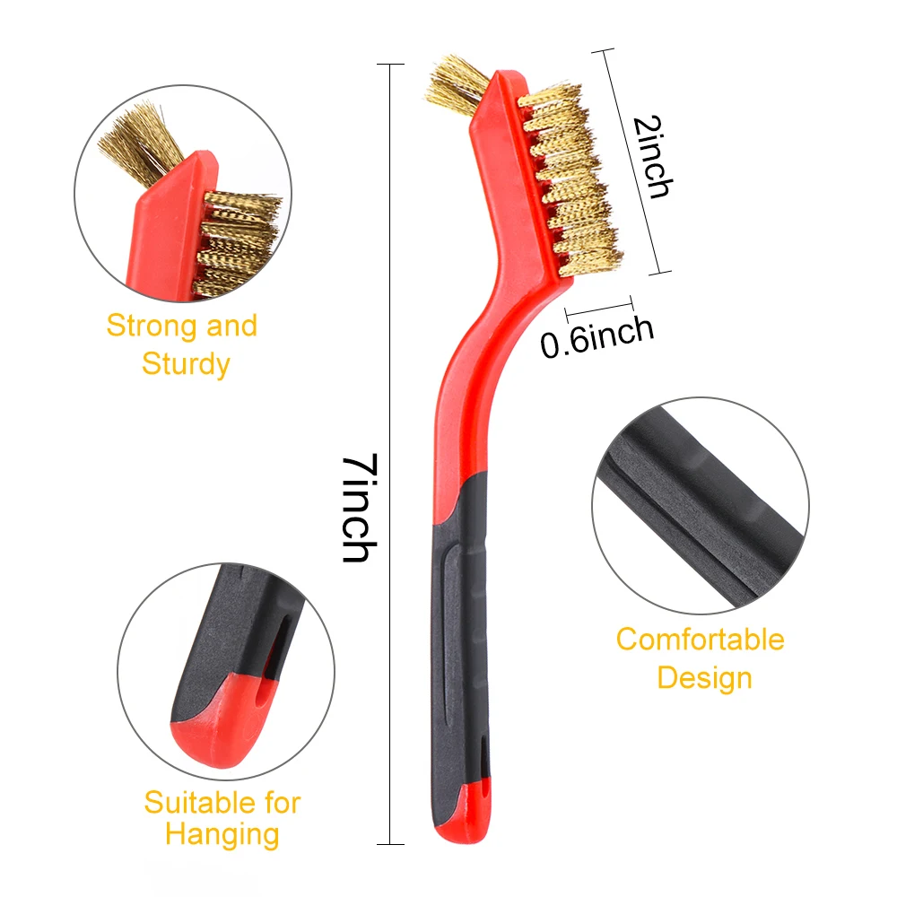 3 шт. щетки из нейлона/латуни/нержавеющей стали 7 дюймов | Автомобили и мотоциклы